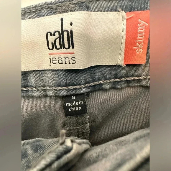 Cabi Jeans Womens Blue Grid Print Curvy Skinny Mid Rise Skinny Leg - Picture 5 of 8